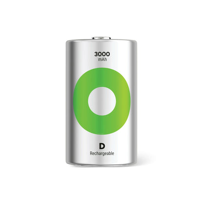 GP綠再D型充電池3000mAh (2粒裝)