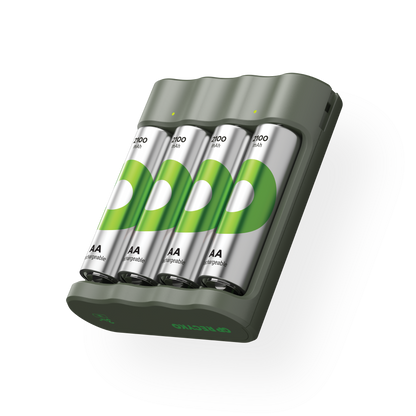 GP 綠再每日充(USB/4 槽)充電器 B441連4粒 2100mAh AA 鎳氫充電電池