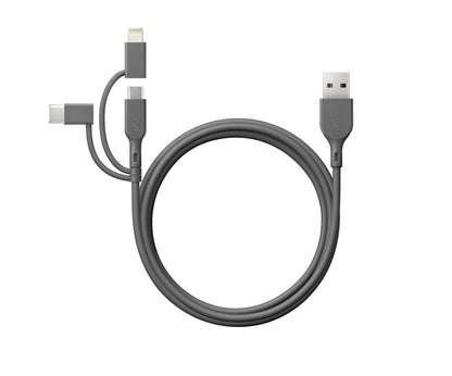 1米 3- 合 -1 USB 傳輸線 (Micro-USB + Ligtning + USB type C)